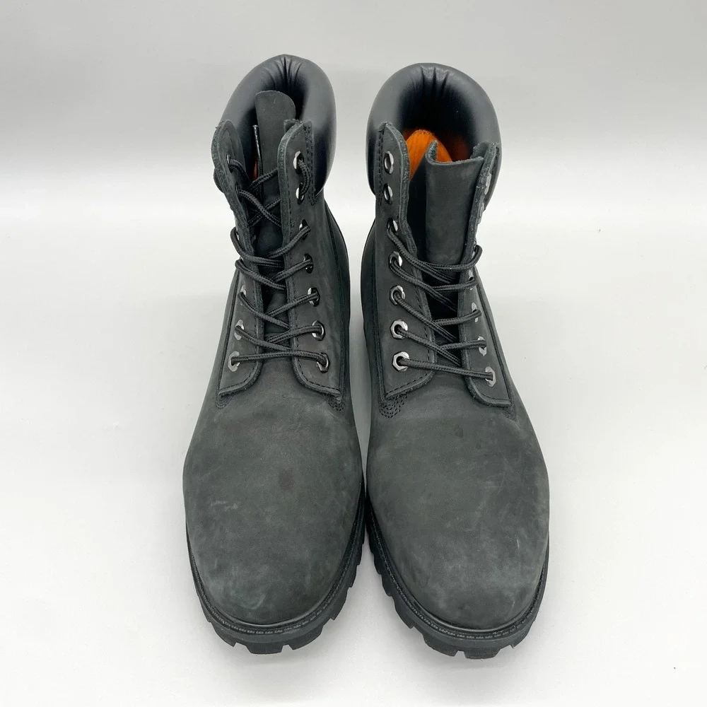 Timberland 6 Inch Classic Waterproof Boots Black Nubuck Mens 13M Work Rugged USA